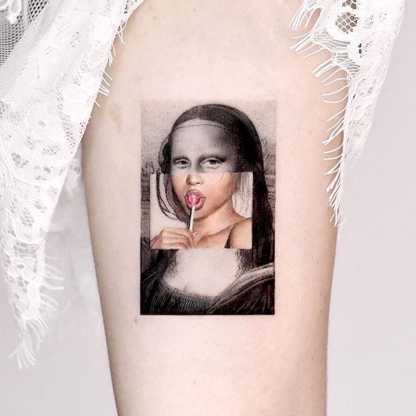 Jucausa Mona Lisa - un tatuaj de pictura de @edit_paints